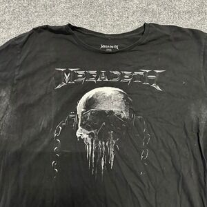 Megadeth T-Shirt Mens Size XXXL Black Graphic Skull Heavy Metal Band Tee Cotton